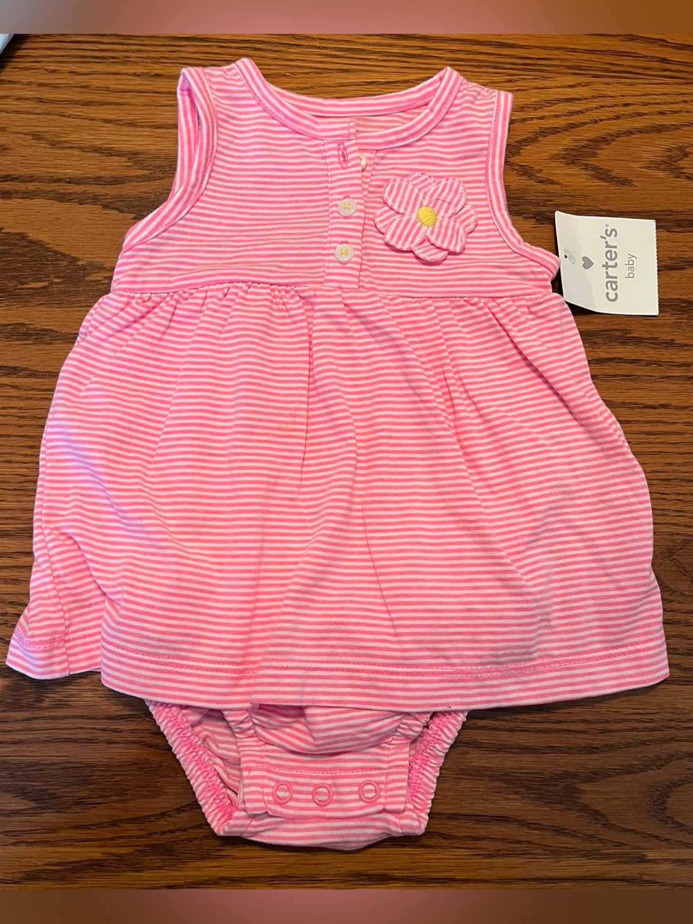 Pink striped Baby Sunsuit by Carter Baby
